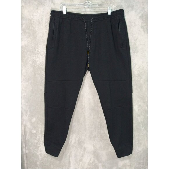 American Eagle AE Joggers Mens XL Black Sweatpants Drawstring Stretch Tapered - Picture 1 of 10